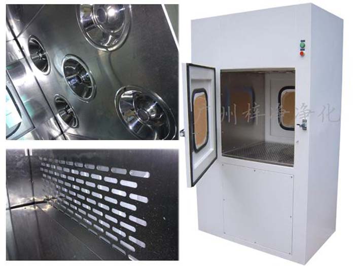 風(fēng)淋傳遞窗配H14高效過濾器，過濾掉0.5微米及以上的塵埃。